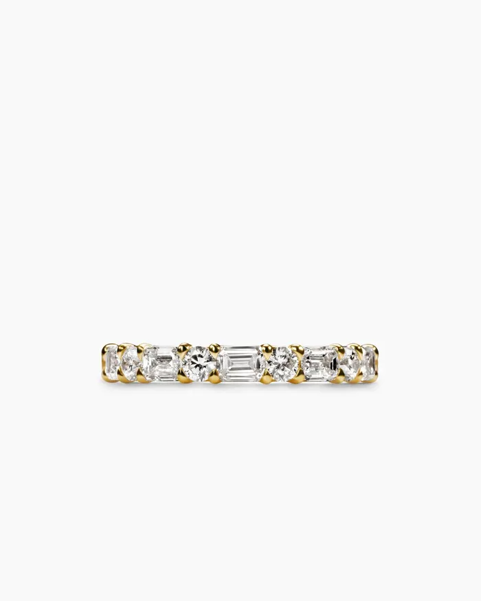 DY Infinity Alternating Diamond Band Ring In 18K Yellow Gold 33mm Women David Yurman Band DY Infinity Alternating Diamond Band Ring In 18K Yellow Gold 33mm Women David Yurman Band