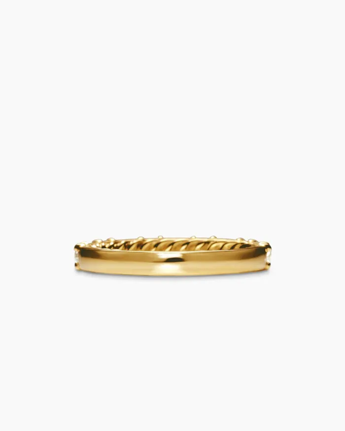 DY Infinity Alternating Diamond Band Ring In 18K Yellow Gold 33mm Women David Yurman Band DY Infinity Alternating Diamond Band Ring In 18K Yellow Gold 33mm Women David Yurman Band