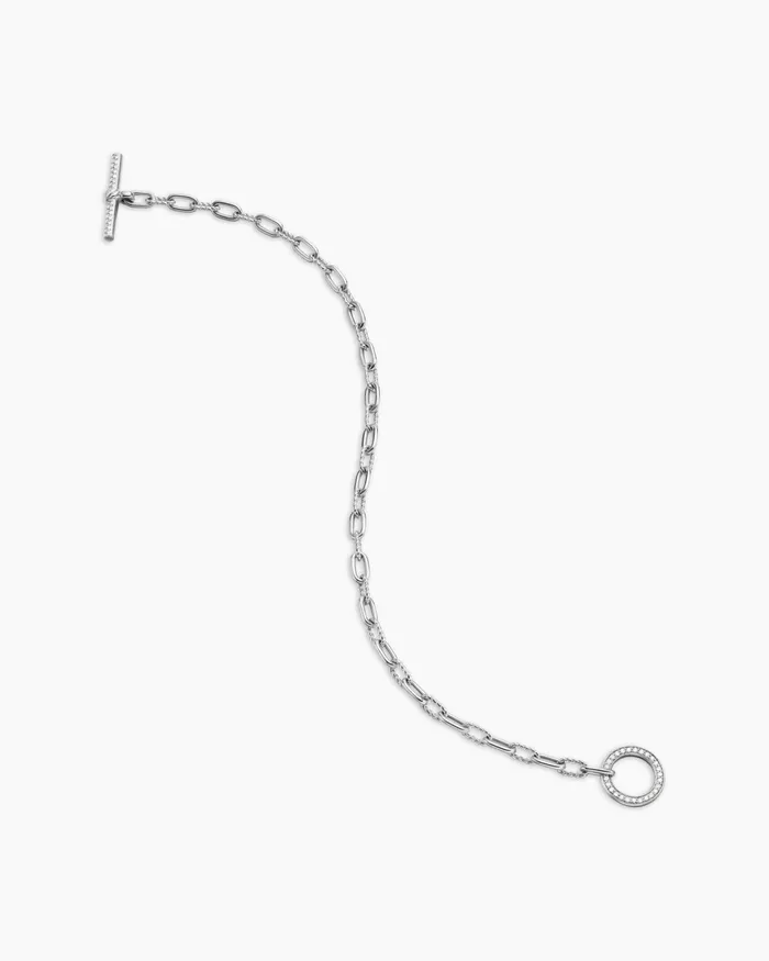 DY Madison Pav Toggle Chain Bracelet In Sterling Silver With Diamonds 3mm Women David Yurman Chain DY Madison Pav Toggle Chain Bracelet In Sterling Silver With Diamonds 3mm Women David Yurman Chain