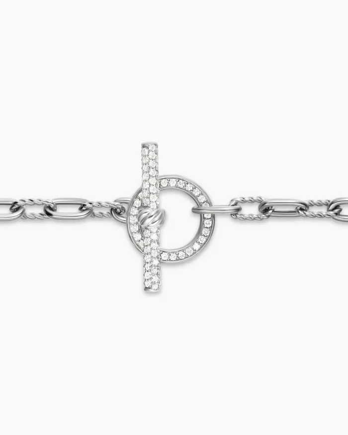 DY Madison Pav Toggle Chain Bracelet In Sterling Silver With Diamonds 3mm Women David Yurman Chain DY Madison Pav Toggle Chain Bracelet In Sterling Silver With Diamonds 3mm Women David Yurman Chain