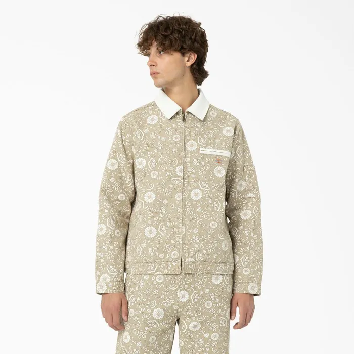 Ellis Floral Print Duck Canvas Jacket Light Floral Light Floral fcg Men Dickies Coats and Jackets Ellis Floral Print Duck Canvas Jacket Light Floral Light Floral fcg Men Dickies Coats and Jackets