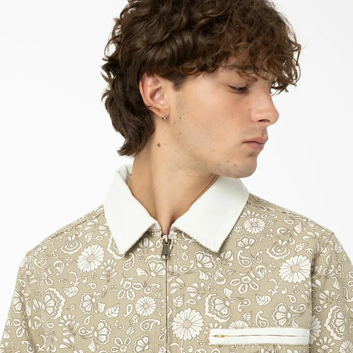 Ellis Floral Print Duck Canvas Jacket Light Floral Light Floral fcg Men Dickies Coats and Jackets Ellis Floral Print Duck Canvas Jacket Light Floral Light Floral fcg Men Dickies Coats and Jackets