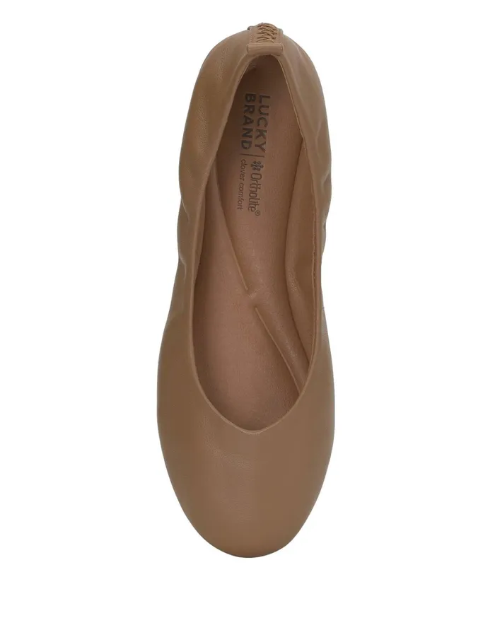 Emmie Lou Ballet Flat Light Brown Women Lucky Brand Shoes