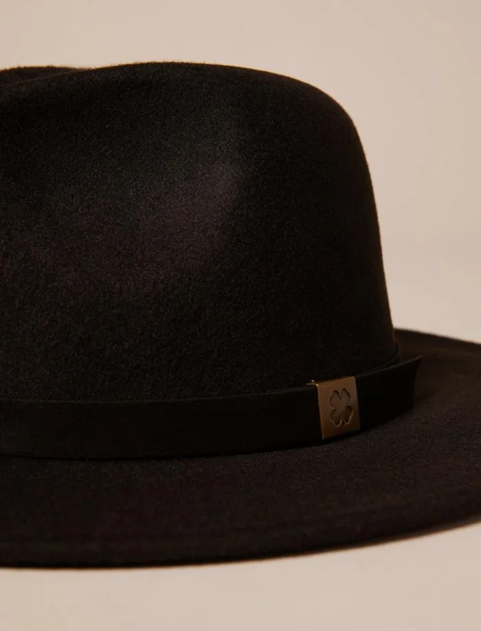 Felt Ranger W Clover Clip Black Women Lucky Brand Hats