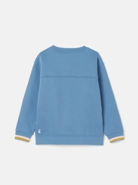 Fleeces and Sweatshirts Girls Joules Blue Rabbit Embroidered Artwork Crew Neck Sweatshirt