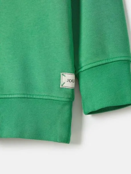 Fleeces and Sweatshirts Girls Joules Dark Green Crew Neck Slogan Sweatshirt