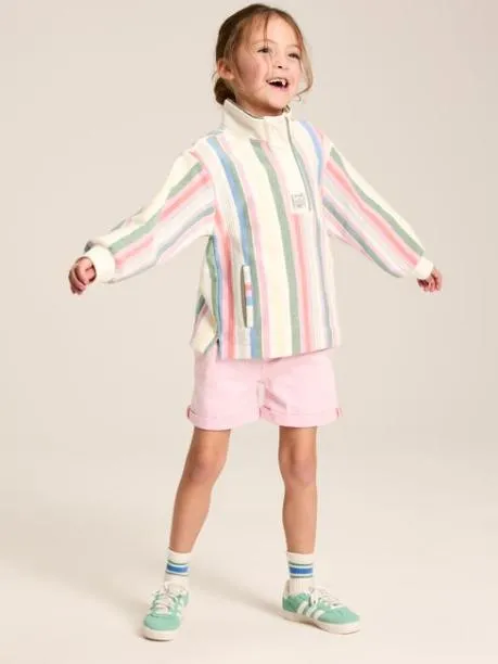 Fleeces and Sweatshirts Girls Joules Multi Stripe Funnel Neck Sweatshirt