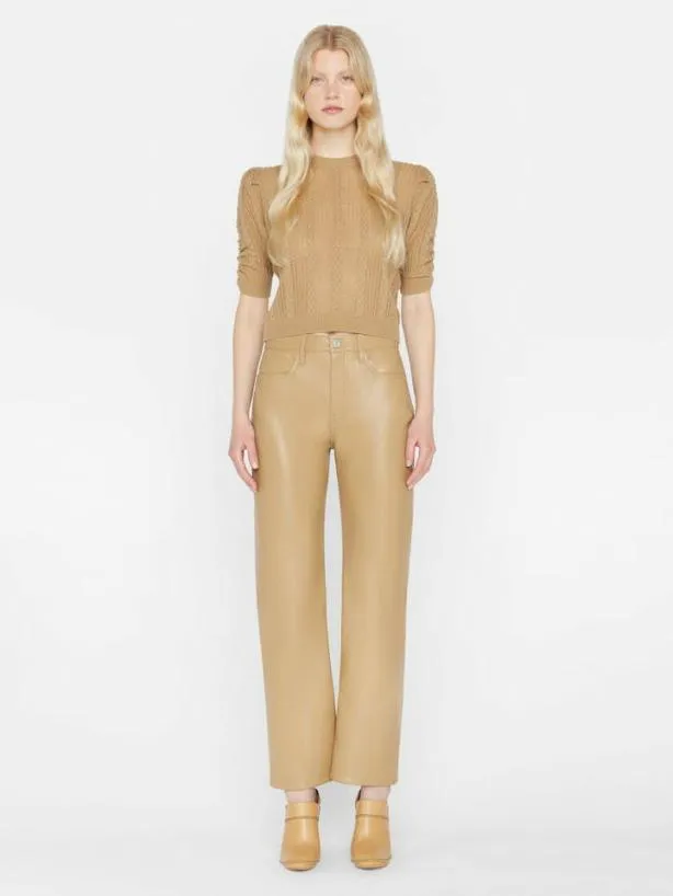 Frame Pointelle Cashmere Ruched Sweater In Light Camel Light Camel Women Sweaters Frame Pointelle Cashmere Ruched Sweater In Light Camel Light Camel Women Sweaters