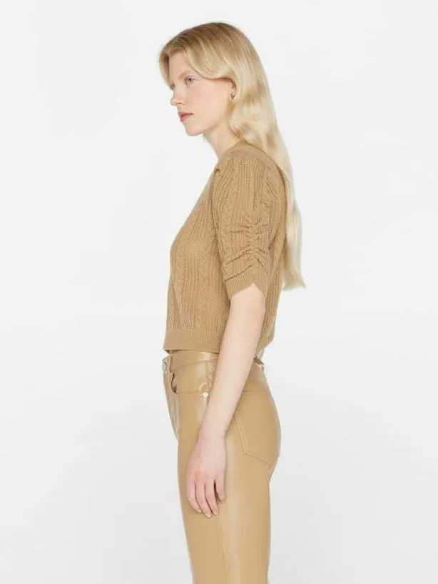 Frame Pointelle Cashmere Ruched Sweater In Light Camel Light Camel Women Sweaters Frame Pointelle Cashmere Ruched Sweater In Light Camel Light Camel Women Sweaters