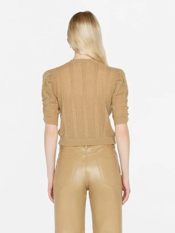 Frame Pointelle Cashmere Ruched Sweater In Light Camel Light Camel Women Sweaters Frame Pointelle Cashmere Ruched Sweater In Light Camel Light Camel Women Sweaters