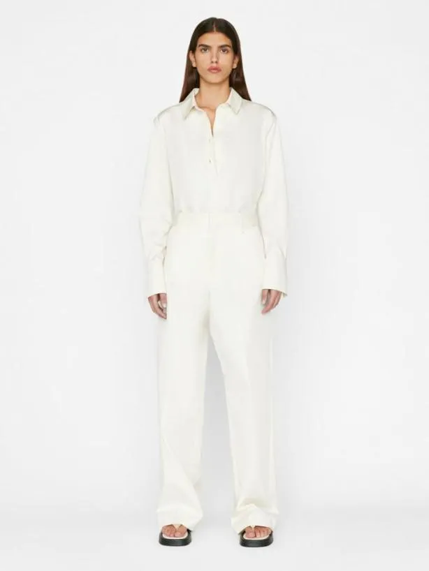 Frame Relaxed Cotton Trouser In Bone Bone Women Pants Frame Relaxed Cotton Trouser In Bone Bone Women Pants