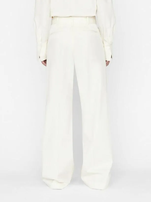 Frame Relaxed Cotton Trouser In Bone Bone Women Pants Frame Relaxed Cotton Trouser In Bone Bone Women Pants