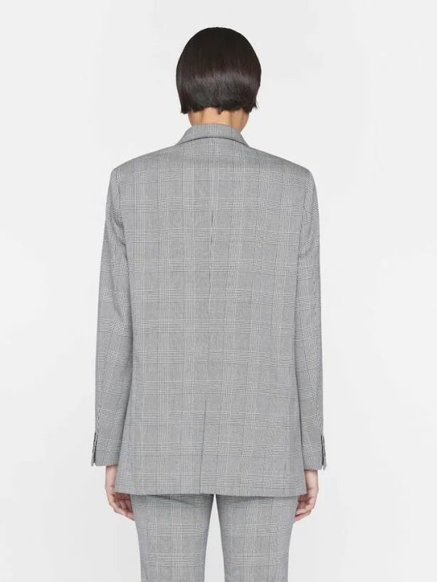 Frame The Oversized Blazer In Noir Multi Noir Multi Women Jackets and Coats
