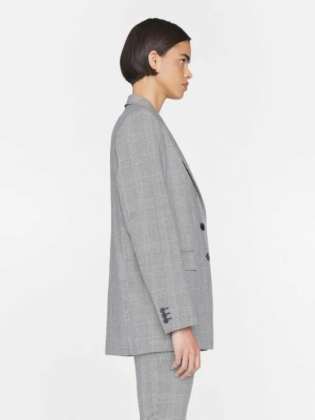 Frame The Oversized Blazer In Noir Multi Noir Multi Women Jackets and Coats