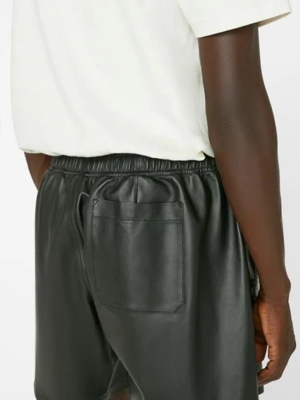 Frame Volley Leather Short In Noir Noir Men Pants and Shorts Frame Volley Leather Short In Noir Noir Men Pants and Shorts