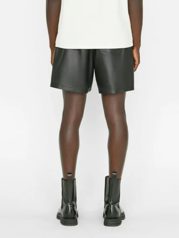 Frame Volley Leather Short In Noir Noir Men Pants and Shorts Frame Volley Leather Short In Noir Noir Men Pants and Shorts