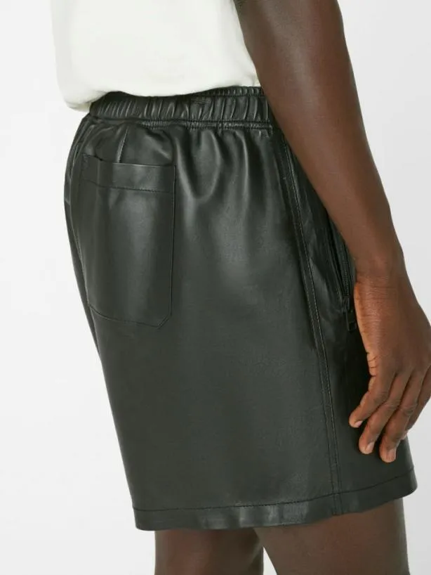 Frame Volley Leather Short In Noir Noir Men Pants and Shorts Frame Volley Leather Short In Noir Noir Men Pants and Shorts