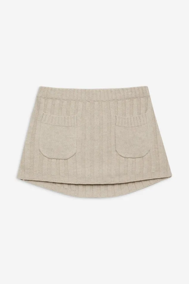 Frankies Bikinis Ashton Knit Mini Skort Cream Women Cloud Knits