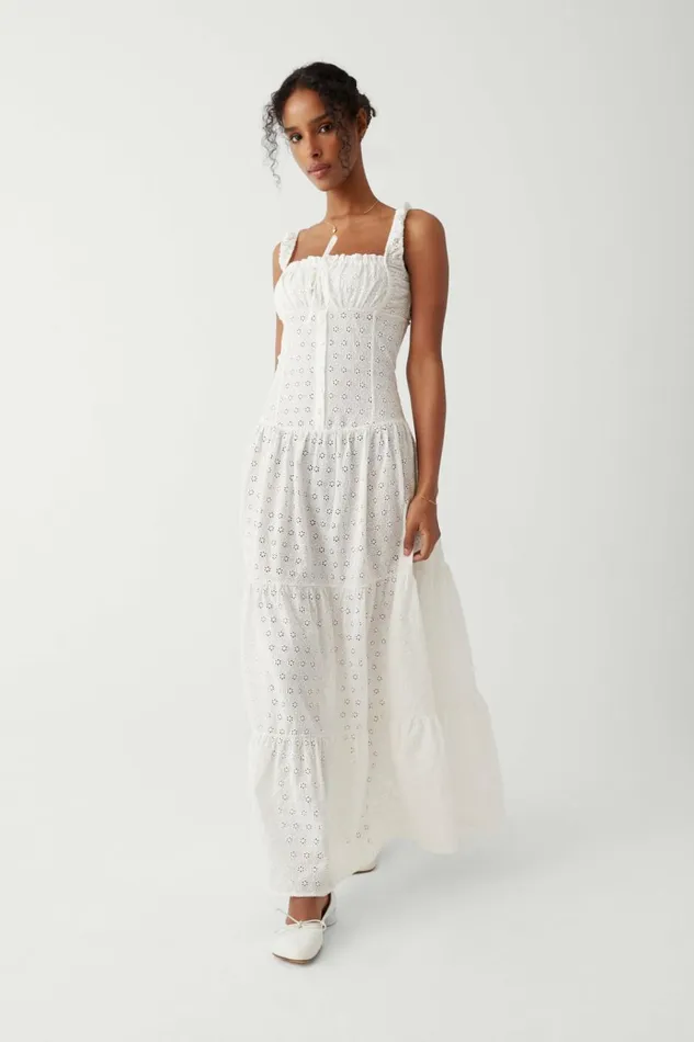 Frankies Bikinis Christabelle Eyelet Maxi Dress Angel039s Wing Women Dresses