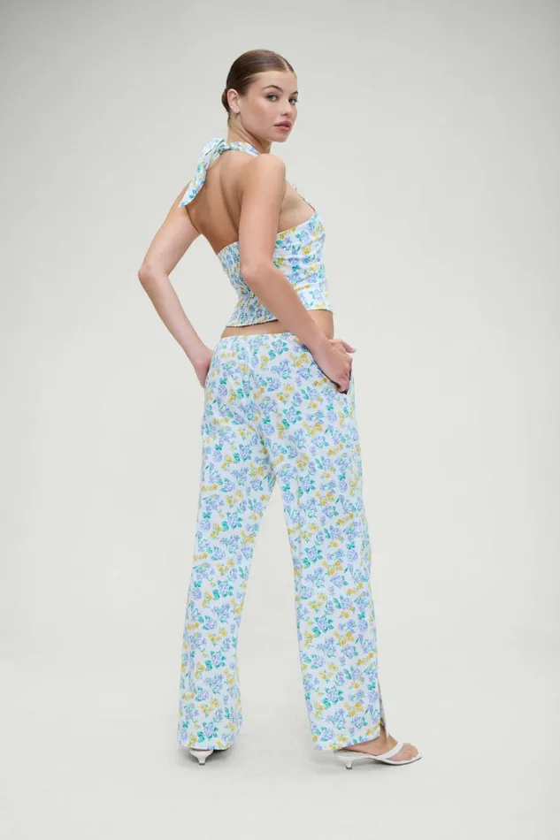Frankies Bikinis Daisy Low Rise Pant Coastal Floral Women Bottoms