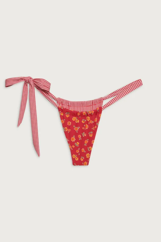Frankies Bikinis Kealy Reversible Cheeky Bikini Bottom Summer Flower Women Bikinis