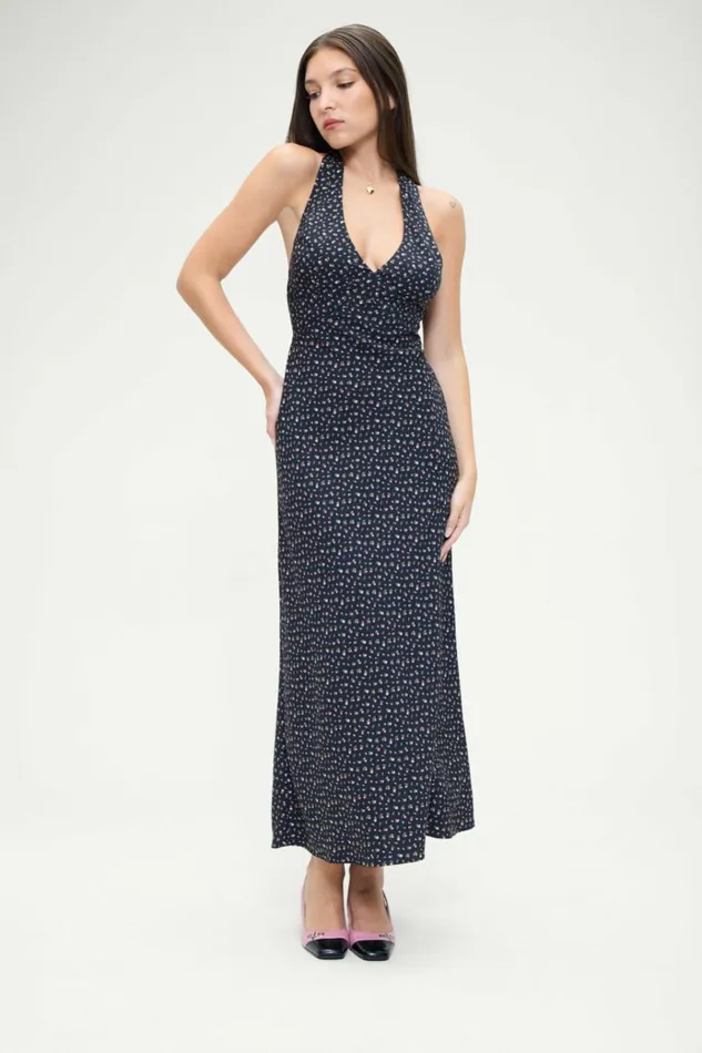 Frankies Bikinis Madeleine Floral Maxi Dress Midnight Flower Women Dresses