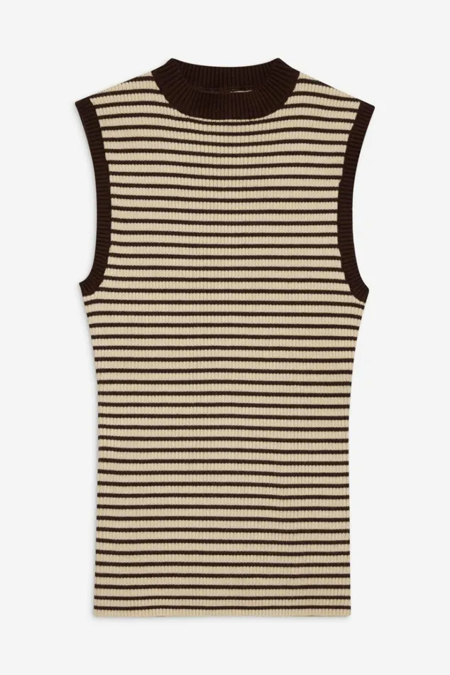 Frankies Bikinis Mila Sleeveless Knit Sweater 70s Stripe Women Matching Sets