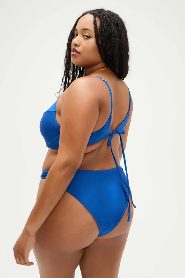 Frankies Bikinis X DJERF AVENUE Matilda Underwire Bikini Top Deep Blue Women Tops