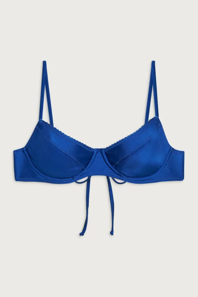Frankies Bikinis X DJERF AVENUE Matilda Underwire Bikini Top Deep Blue Women Tops