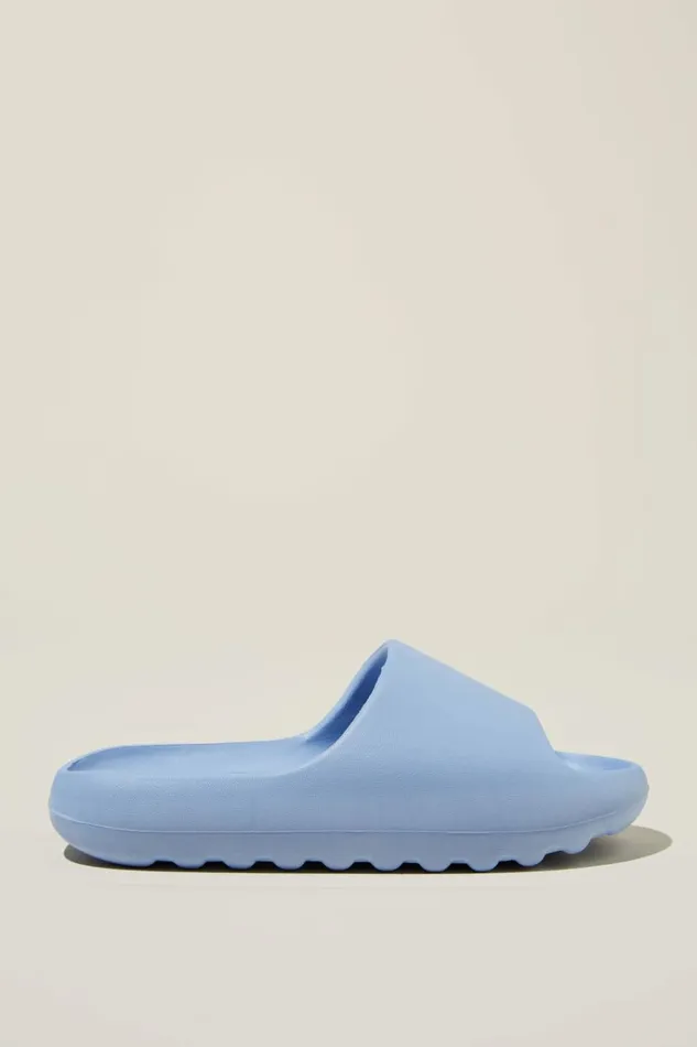 GirlsBoys Flats and Sandals Cotton On Sunny Beach Slide Dusk Blue