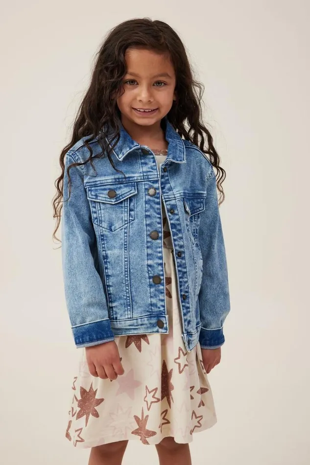 GirlsBoys Jackets and Sweaters Cotton On Oversized Denim Jacket Bondi Mid Blue GirlsBoys Jackets and Sweaters Cotton On Oversized Denim Jacket Bondi Mid Blue
