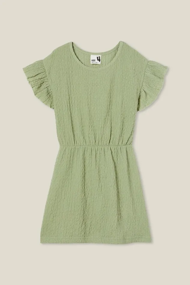 Girls Dresses Cotton On Sonia Short Sleeve Dress Deep Sage