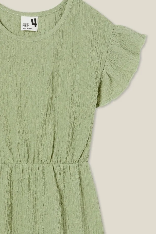 Girls Dresses Cotton On Sonia Short Sleeve Dress Deep Sage Girls Dresses Cotton On Sonia Short Sleeve Dress Deep Sage