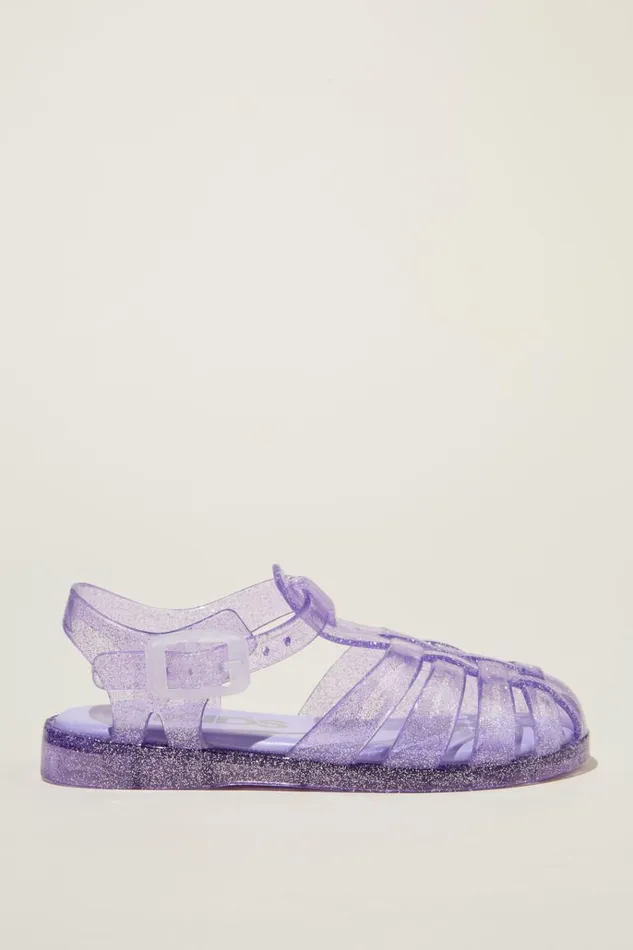 Girls Flats and Sandals Cotton On Elsie Jelly Sandal Lilac Drop Glitter
