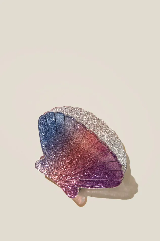 Girls Hair Accessories Cotton On Claudia Claw Clip Pastel Glitter Shell