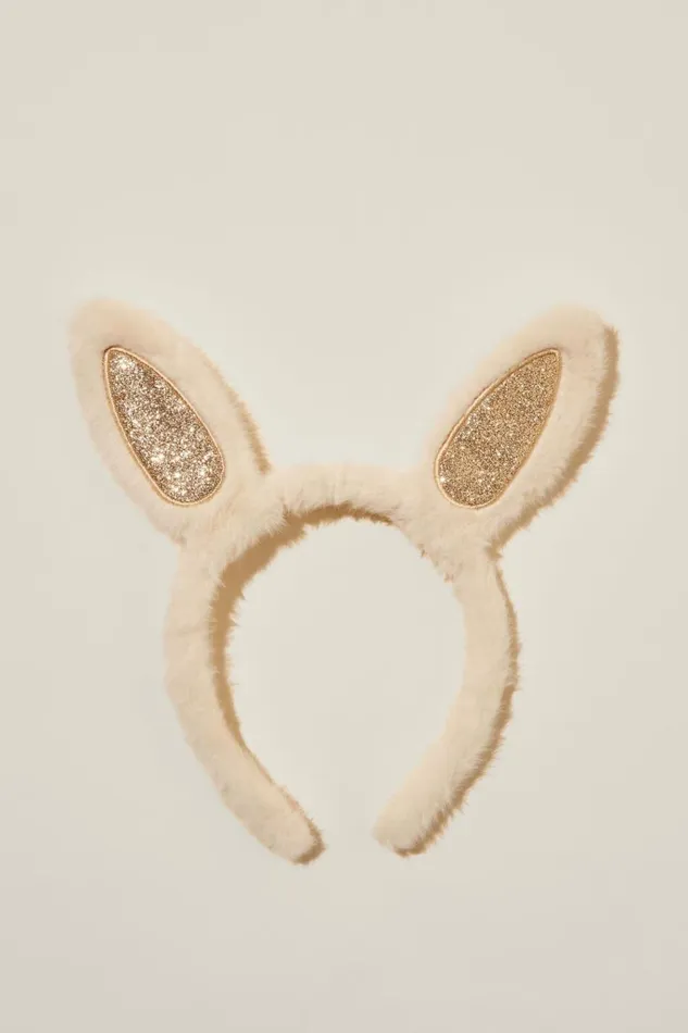 Girls Hair Accessories Cotton On Kids Novelty Headband Ecruglittery Bunny Ears