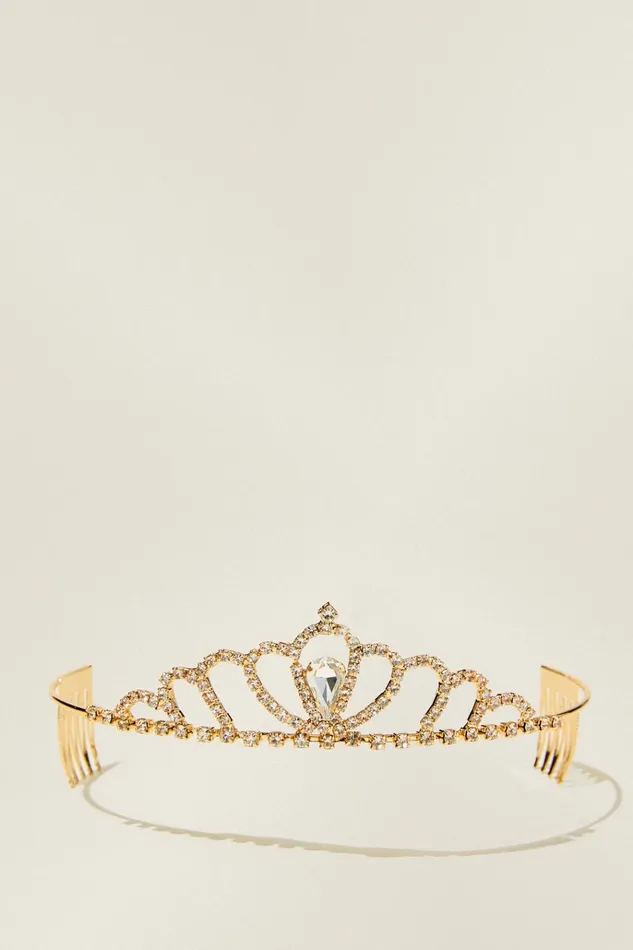 Girls Hair Accessories Cotton On Kids Novelty Headband Goldy Princess Tiara