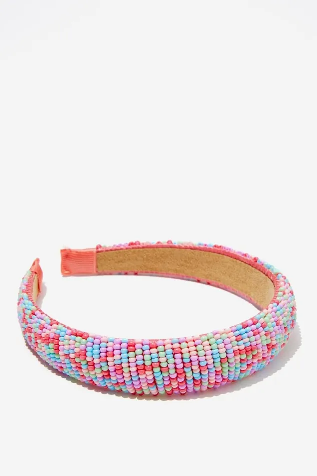Girls Hair Accessories Cotton On Sophia Luxe Headband Raspberry Pinkrainbow Beads Girls Hair Accessories Cotton On Sophia Luxe Headband Raspberry Pinkrainbow Beads