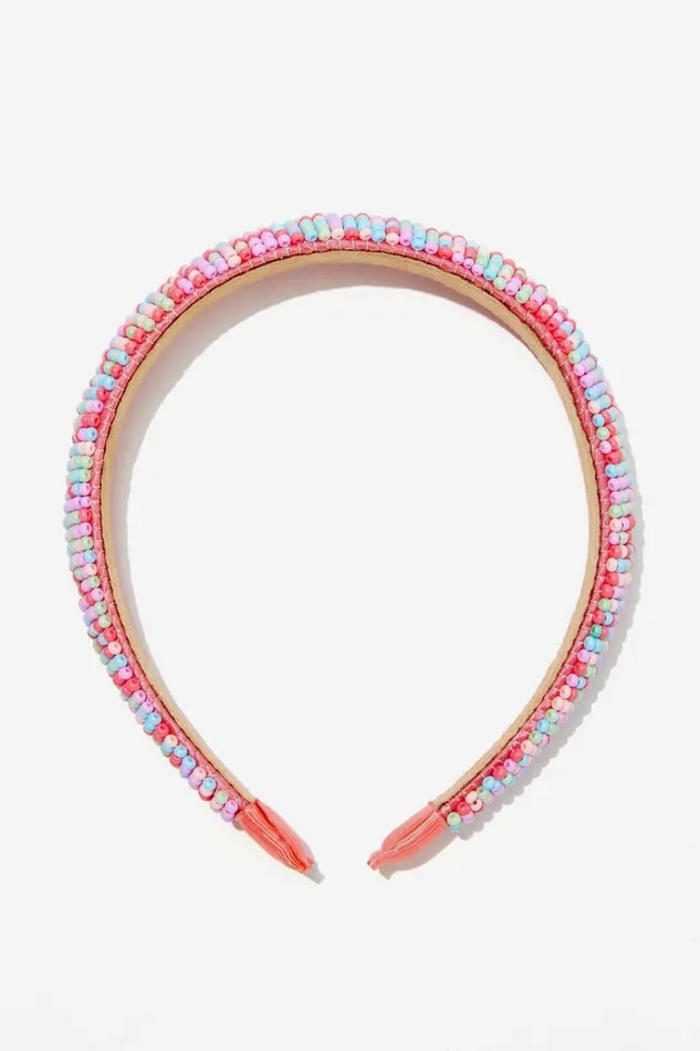 Girls Hair Accessories Cotton On Sophia Luxe Headband Raspberry Pinkrainbow Beads Girls Hair Accessories Cotton On Sophia Luxe Headband Raspberry Pinkrainbow Beads