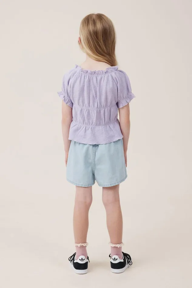 Girls Shorts Skirts and Playsuits Cotton On Renee Denim Short Blue Bleach Wash Girls Shorts Skirts and Playsuits Cotton On Renee Denim Short Blue Bleach Wash