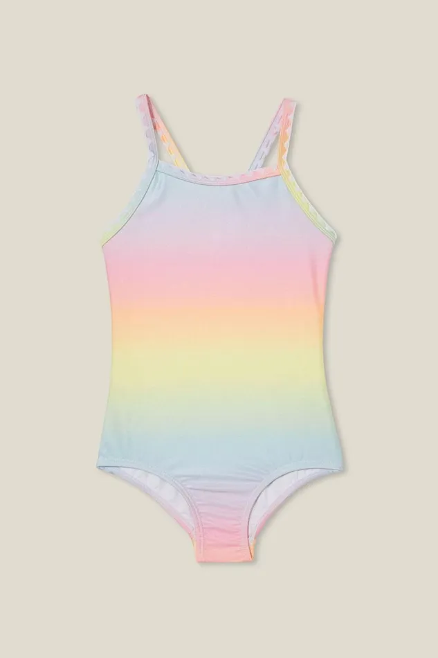 Girls Swimwear Cotton On Eloise One Piece Rainbow Sugar Gradient