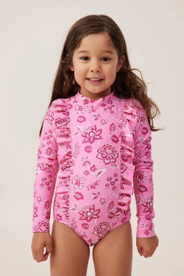 Girls Swimwear Cotton On Lydia One Piece Pink Gerberafrida Folk Floral