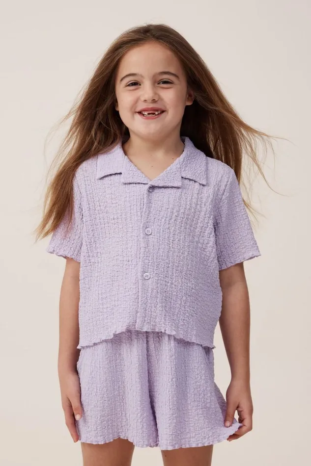 Girls Tops and TShirts Cotton On Amelie Short Sleeve Shirt Lilac Drop