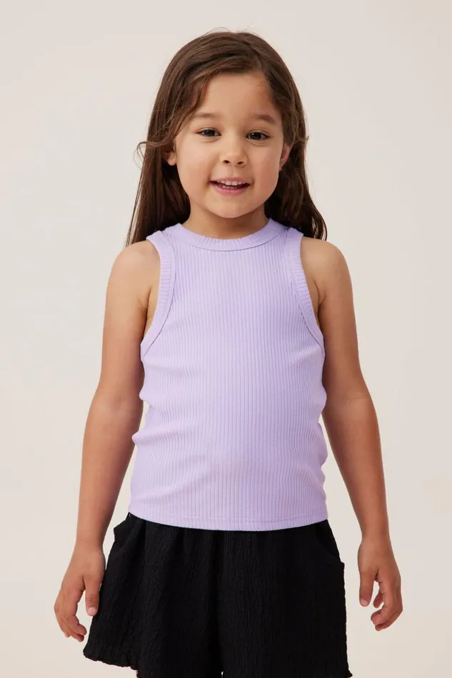 Girls Tops and TShirts Cotton On Eleanor Tank Lilac Drop Rib