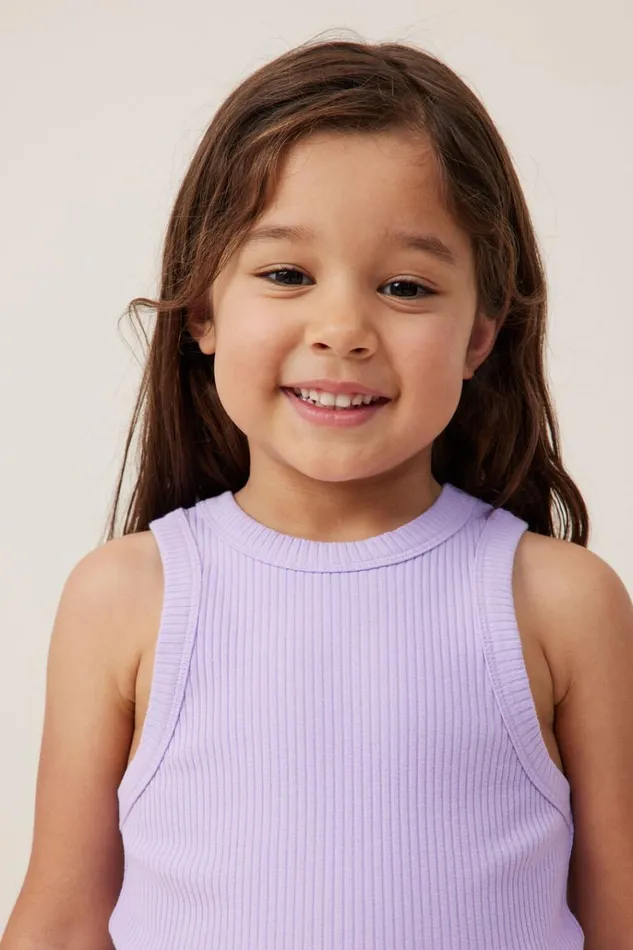 Girls Tops and TShirts Cotton On Eleanor Tank Lilac Drop Rib Girls Tops and TShirts Cotton On Eleanor Tank Lilac Drop Rib