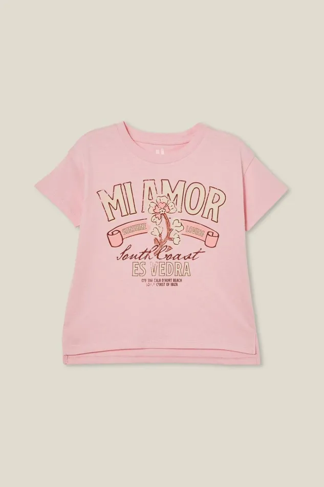 Girls Tops and TShirts Cotton On Poppy Short Sleeve Print Tee Blush Pinkmi Amor Girls Tops and TShirts Cotton On Poppy Short Sleeve Print Tee Blush Pinkmi Amor
