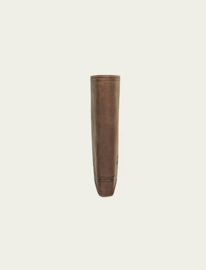 Grooved Leather Trifold Wallet Dark Brown Men Lucky Brand Bags and Wallets