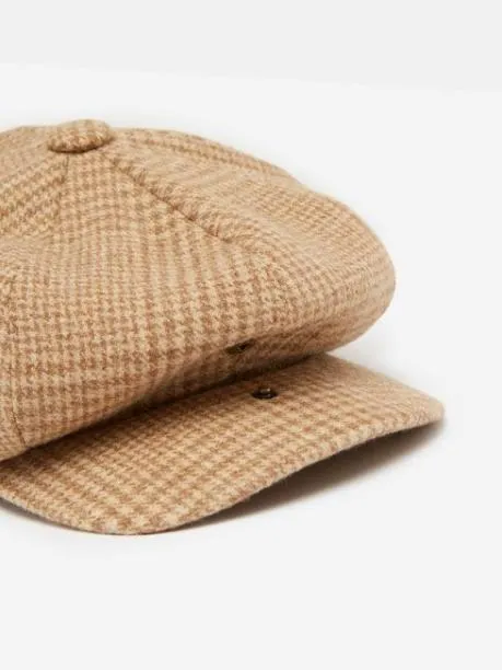 Hats Women Joules BrownCream Baker Boy Hat