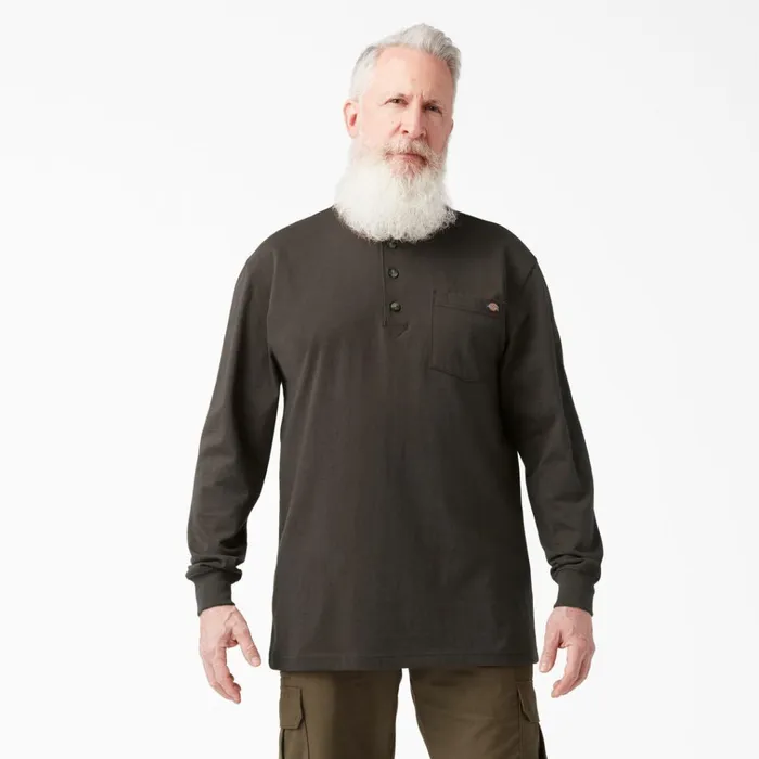 Heavyweight Long Sleeve Henley TShirt Chocolate Brown Chocolate Brown cb Men Dickies Long Sleeve Work Shirts Heavyweight Long Sleeve Henley TShirt Chocolate Brown Chocolate Brown cb Men Dickies Long Sleeve Work Shirts