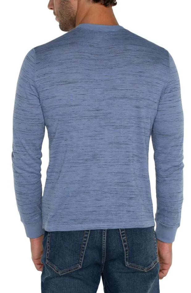 HENLEYS Men Liverpool Los Angeles LONG SLEEVE HENLEY Country Blue